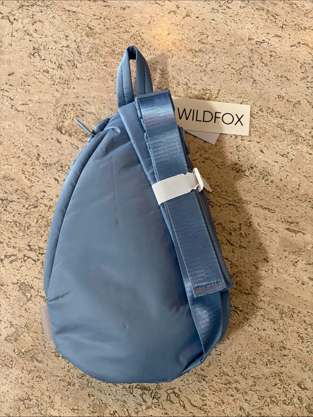 Wildfox Dusty Blue Quilted Floral Sling Bag NWT